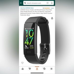 Zururu Fitness tracker, black, works great